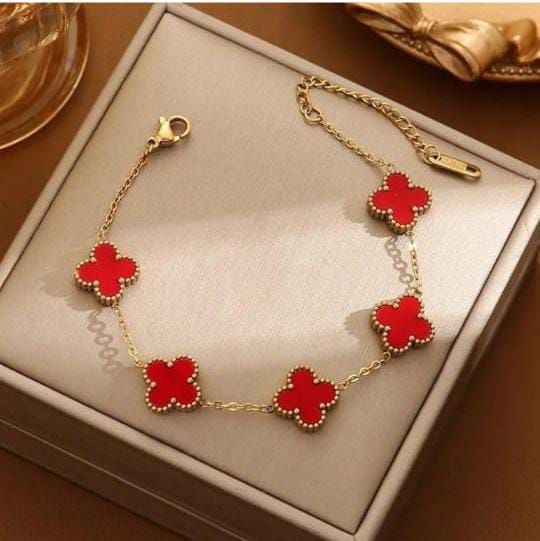 Anti-Tarnish  Clover Charm Bracelet